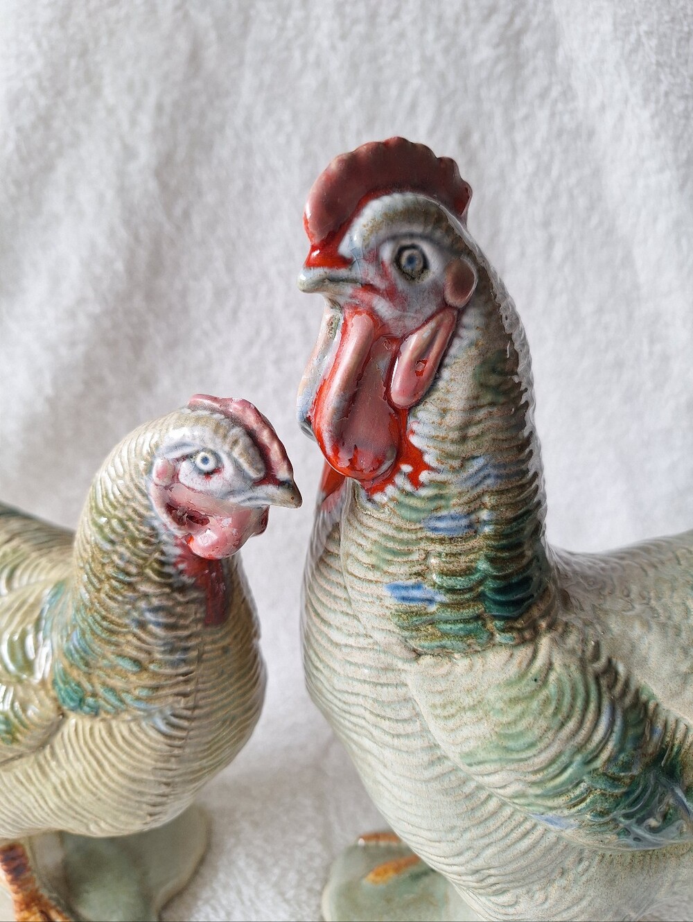 Vintage Madeline Originals California Ceramic Rooster Hen Figurine Pair USA - Picture 3 of 16